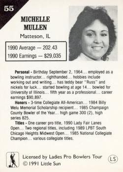 1991 Little Sun Ladies Pro Bowling Tour Strike Force #55 Michelle Mullen Back